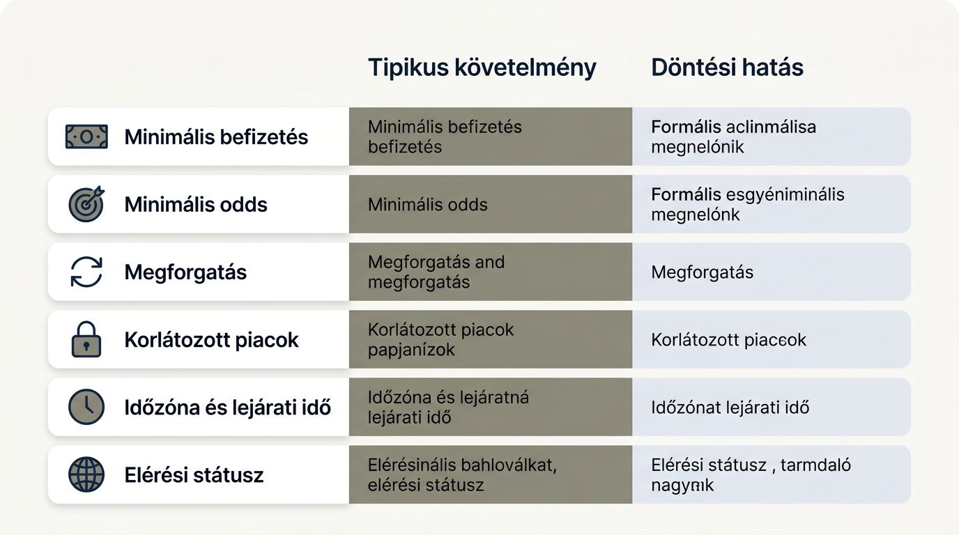 Összehasonlítási szempontok és ajánlatstátusz
